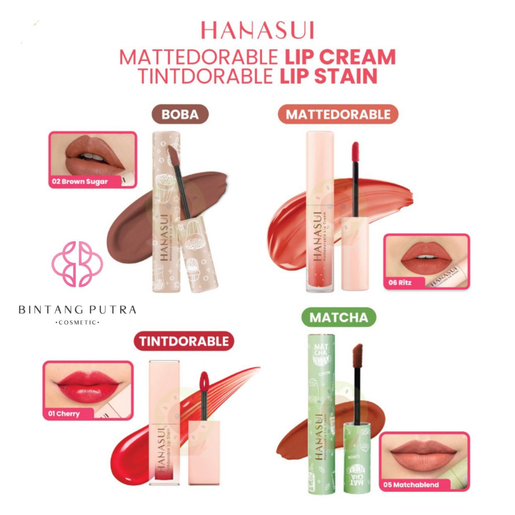 hanasui matteadorable lip cream matcha edition | hanasui lip cream boba | hanasui lip tint