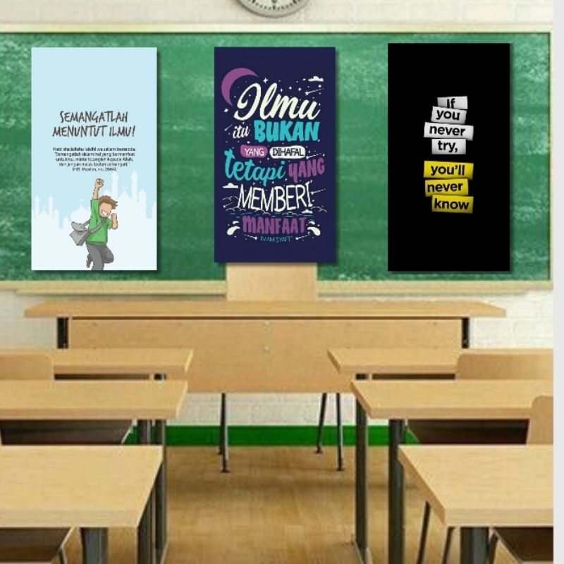 Hiasan dinding dekorasi kayu motivasi belajar