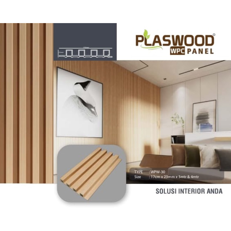 Wall panel WPC 3m / Kisi kisi kayu / Backdrop wallpanel pvc bukan wallpaper stiker conwood wallfoam 