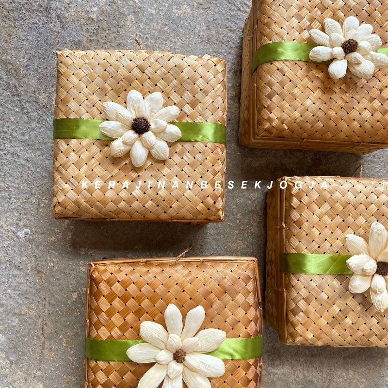 SOKASE 22X22 ASAP RUSTIC | kotak bambu kotak sokase kotak makanan kotak seserahan hantaran lamaran k