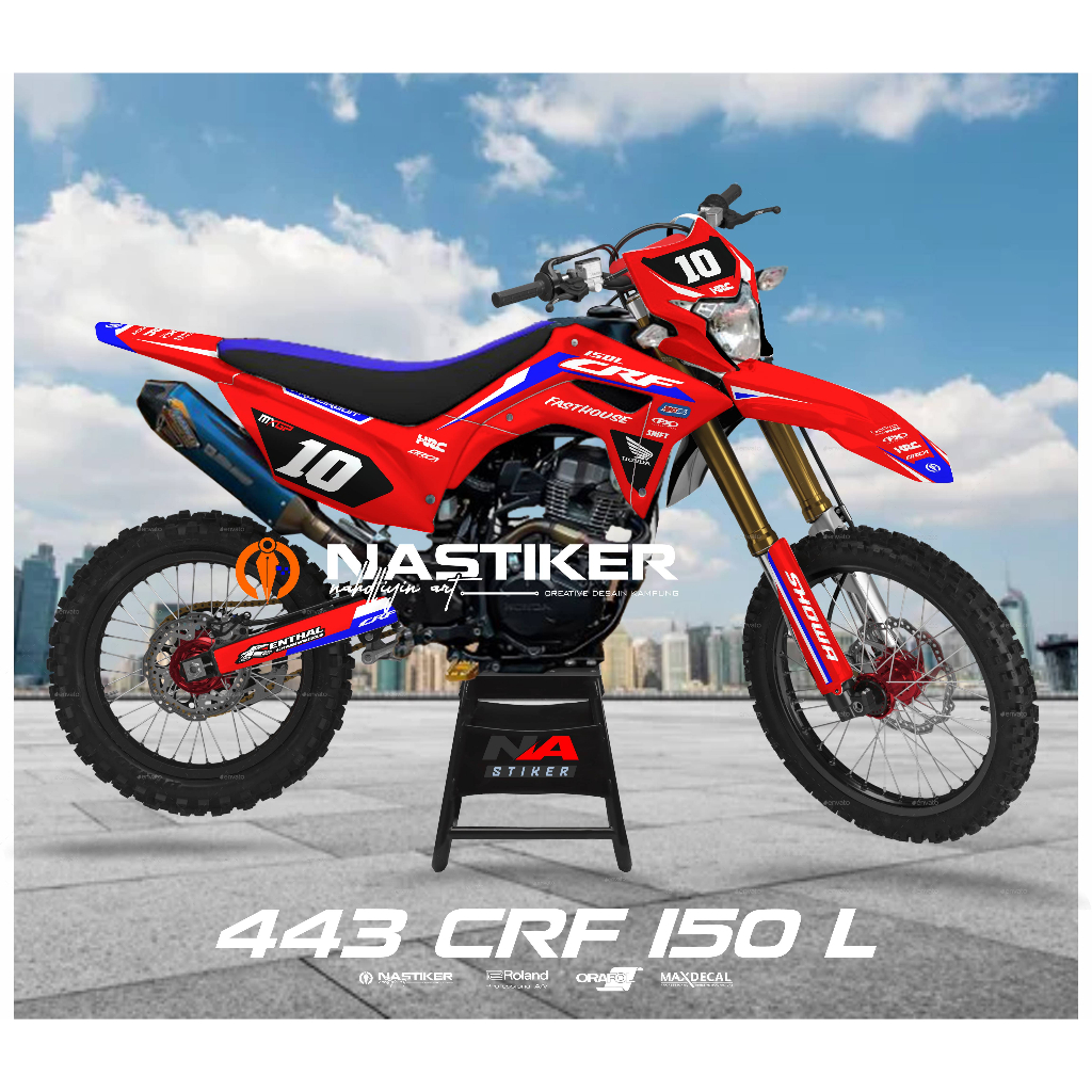 decal crf 150L full body custom doff/glosy - decal crf MERAH fulbody DESAIN BARU