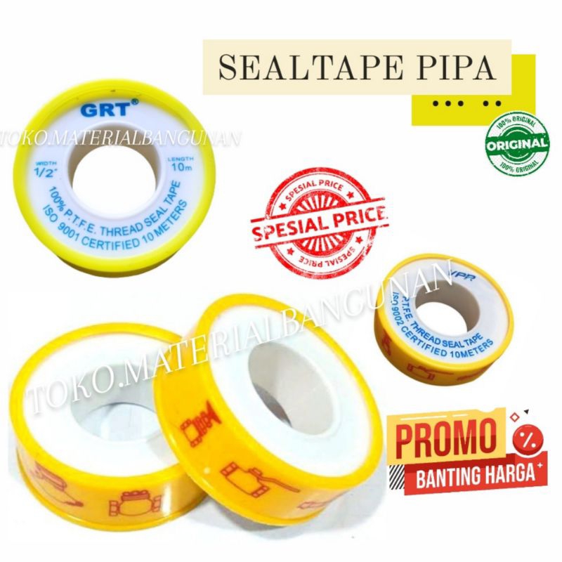 SEAL TAPE SELOTIP SELATIF PIPA 10M GRT SEALTAPE BERKUALITAS