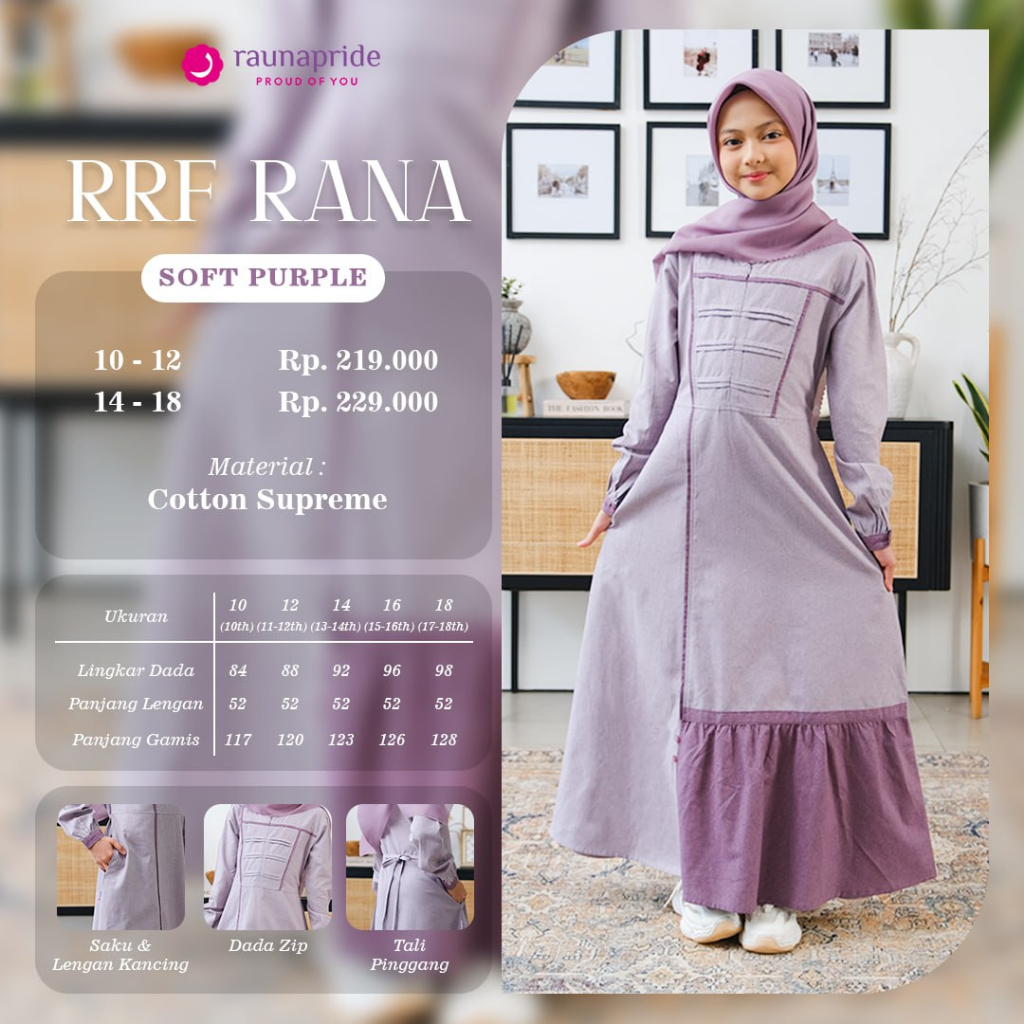 Baju Gamis Remaja Tanggung / Rauna series Rana / Fashion Muslim