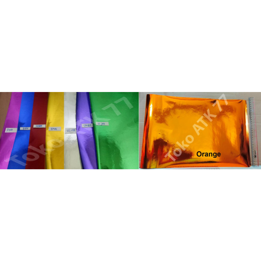 Sampul Buku Tulis Biru Emas Kuning Gold Hijau Merah Orange Oranye Pink Silver Perak Ungu 8 lembar RE