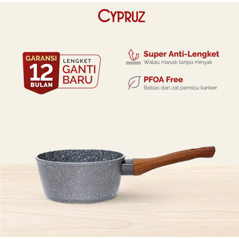Cypruz Marble Series Sauce Pan 18cm SN0212- Saucepan Cypruz 16cm - Cypruz