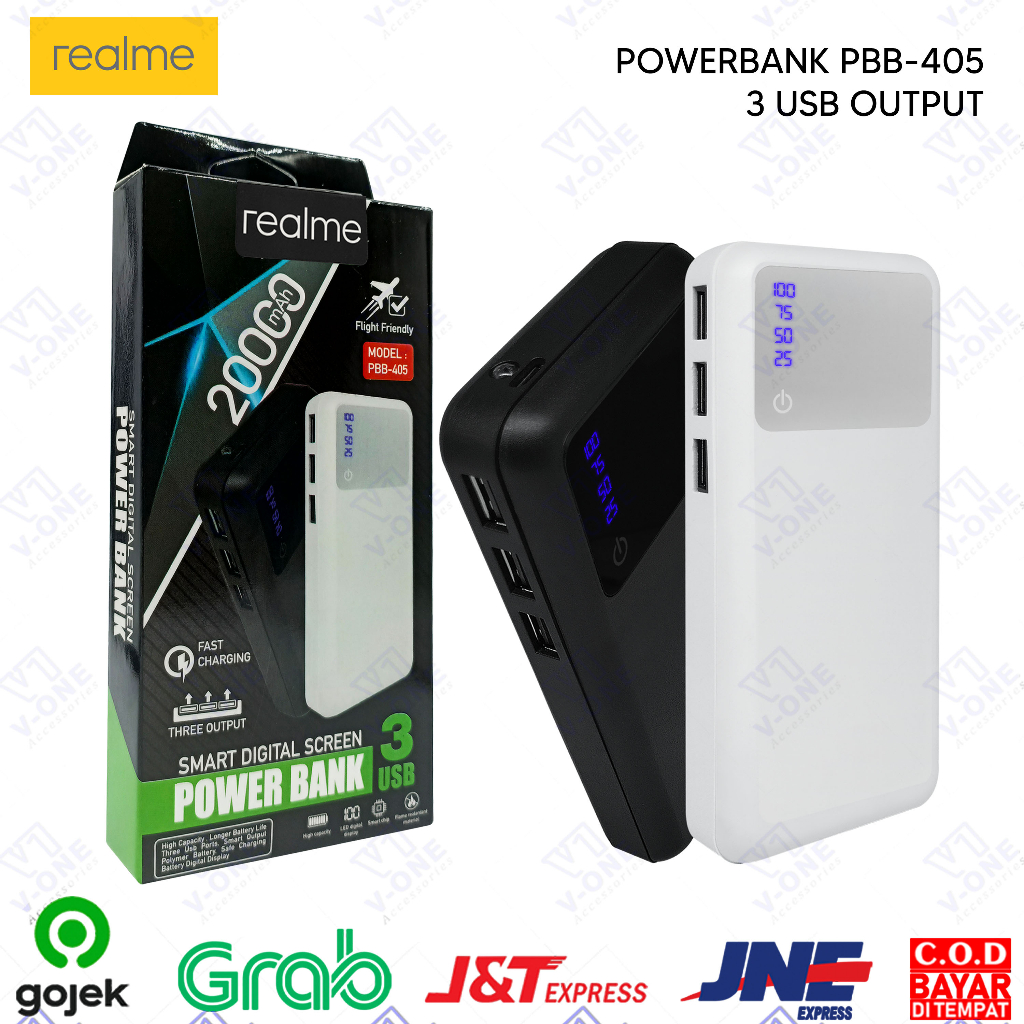PB POWERBANK POWER BANK REALME MURAH KAPASITAS 20000 mAh PBB 405