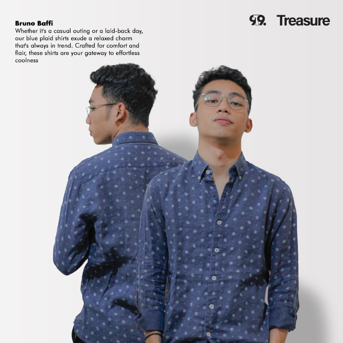 BRUNO BAFFI Kemeja Pria Navy Size M