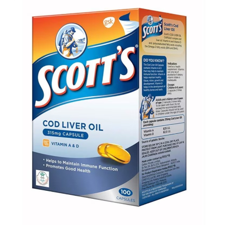 SCOTT'S Cod Liver Oil Capsules 100's