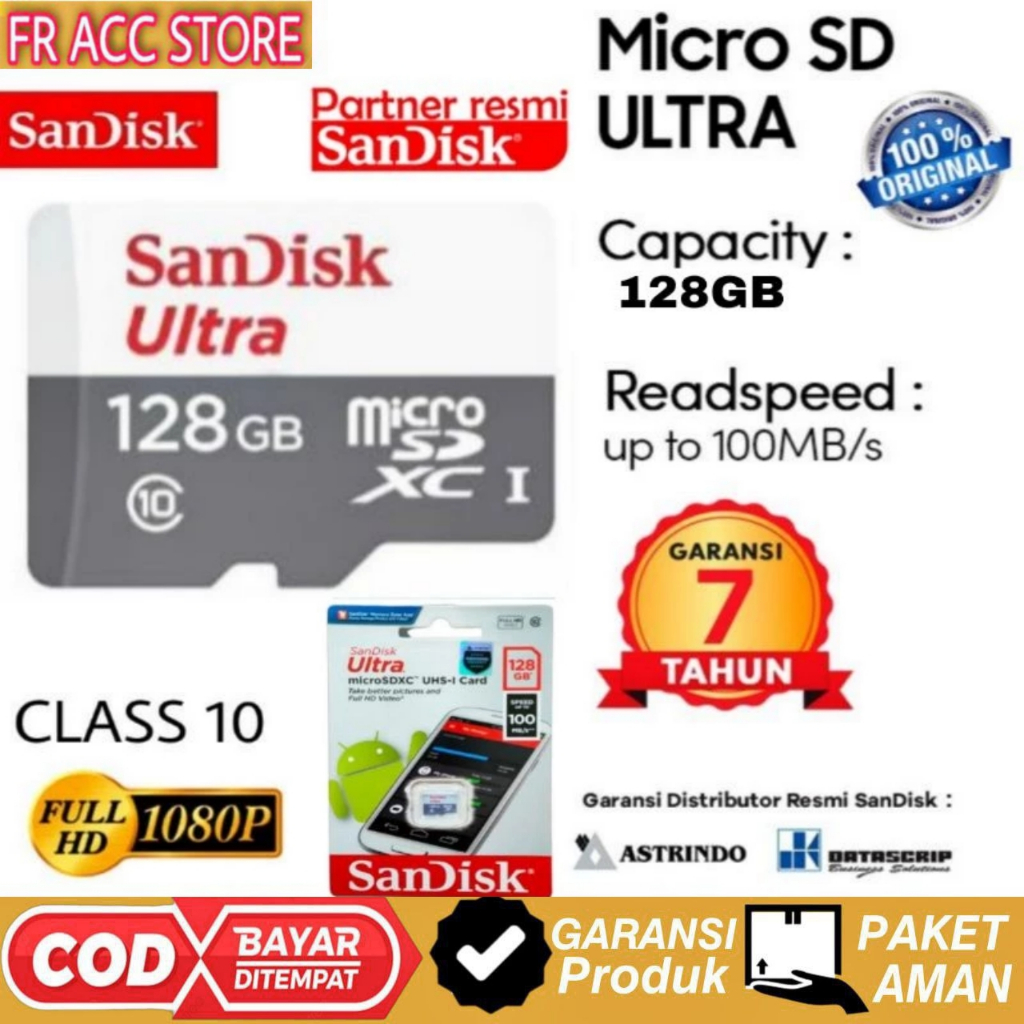 Memory card 128GB Sandisk Ultra Class 10 Original MMC 128GB Sandisk