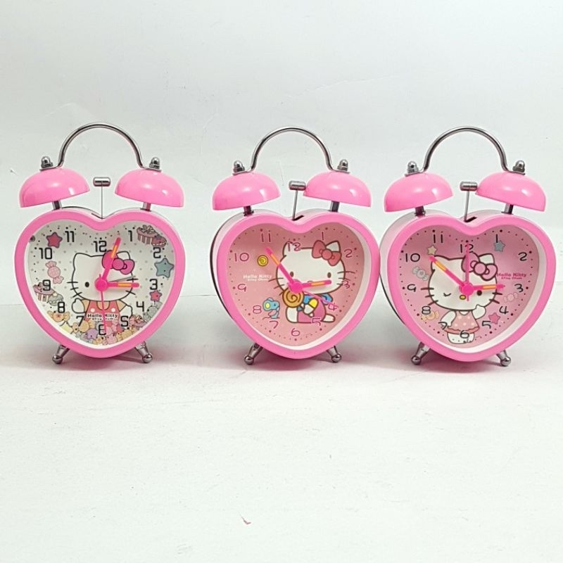 Jam Weker / Jam Meja Beker / Jam Alarm Dering Bentuk Love Hello Kitty YS-303HK