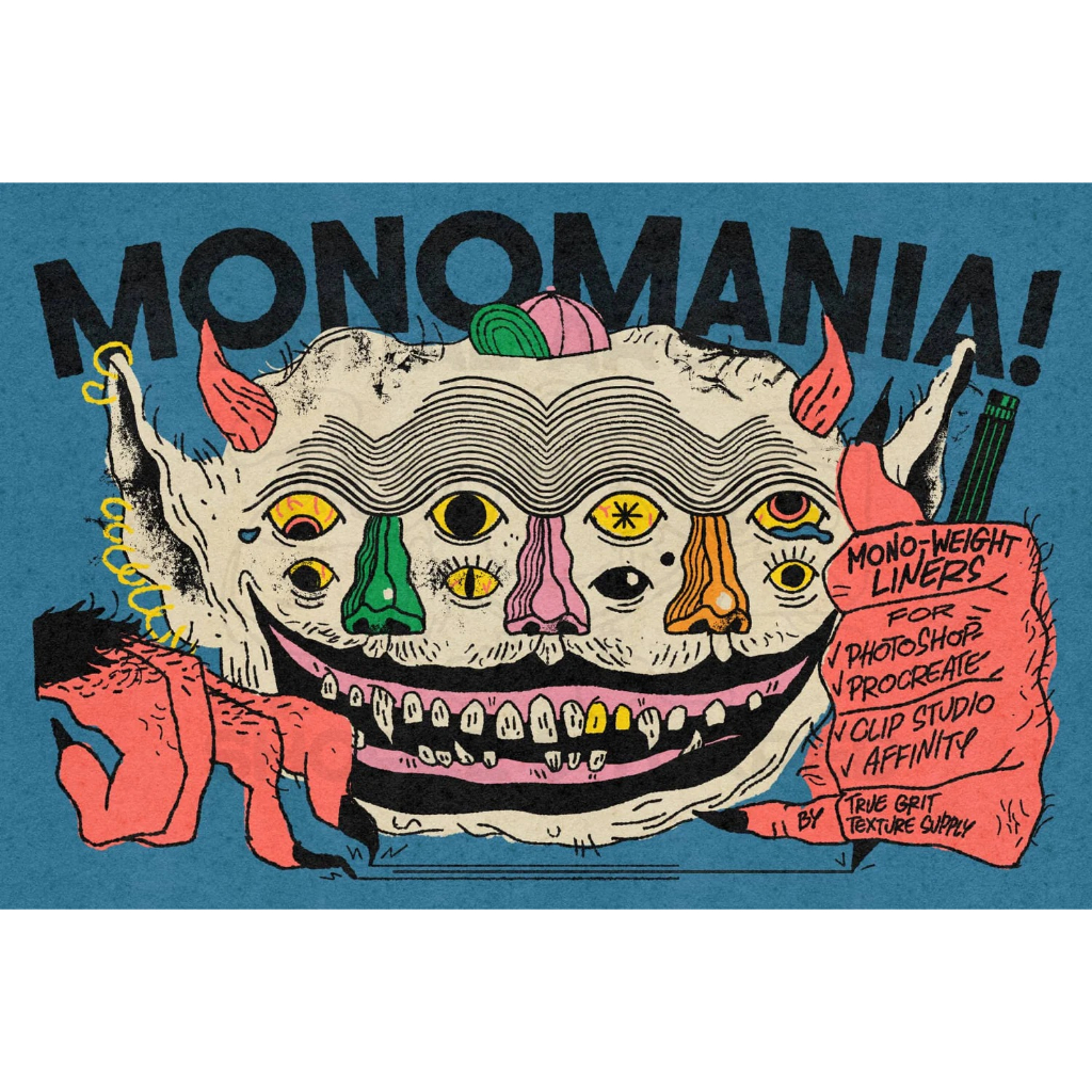 Procreate Brush – Monomania Liners for Procreate by True Grit Texture Supply – Digital Archive