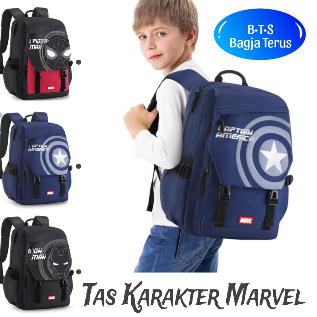 tas ransel anak laki-laki - tas sekolah sd anak laki-laki - tas karakter anak marvel