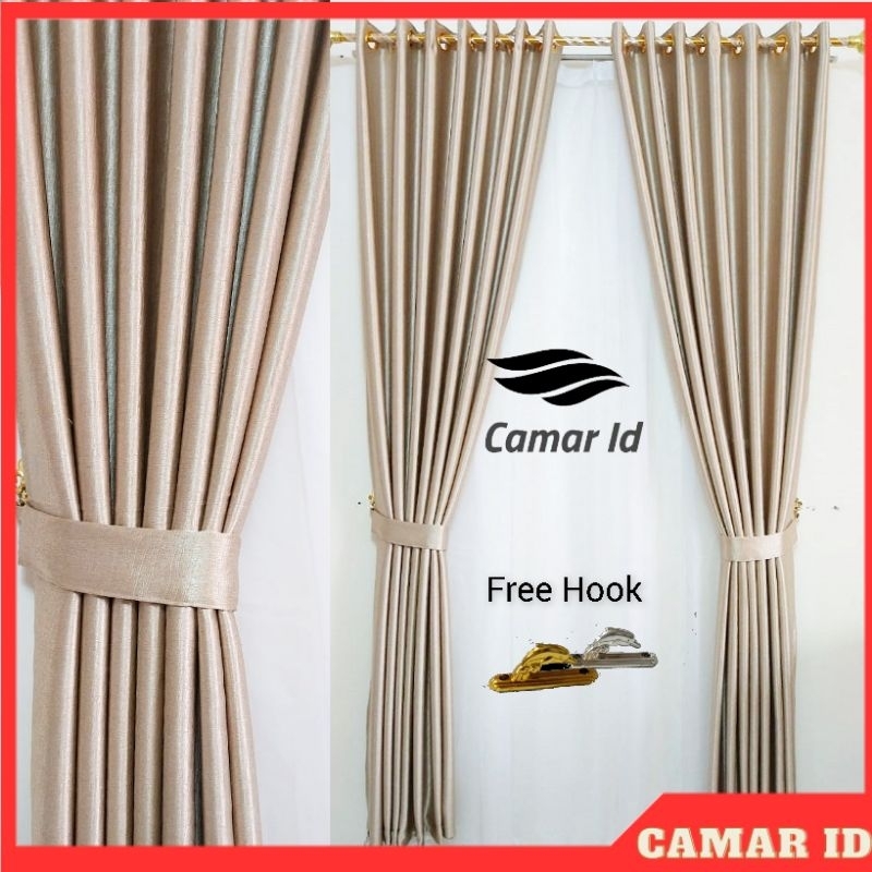 Gorden Jendela Rumah Minimalis Polos Premium Panjang 250cm Model Smokering