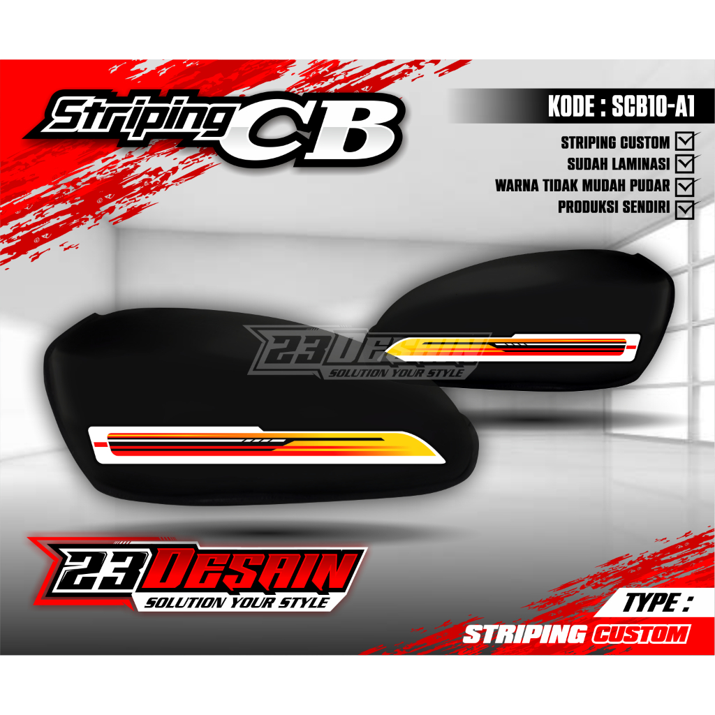 Striping Variasi CB AirbrushStriping List CB 100 Stiker Airbrush Motif Dhimas Mocil Striping CB 125 