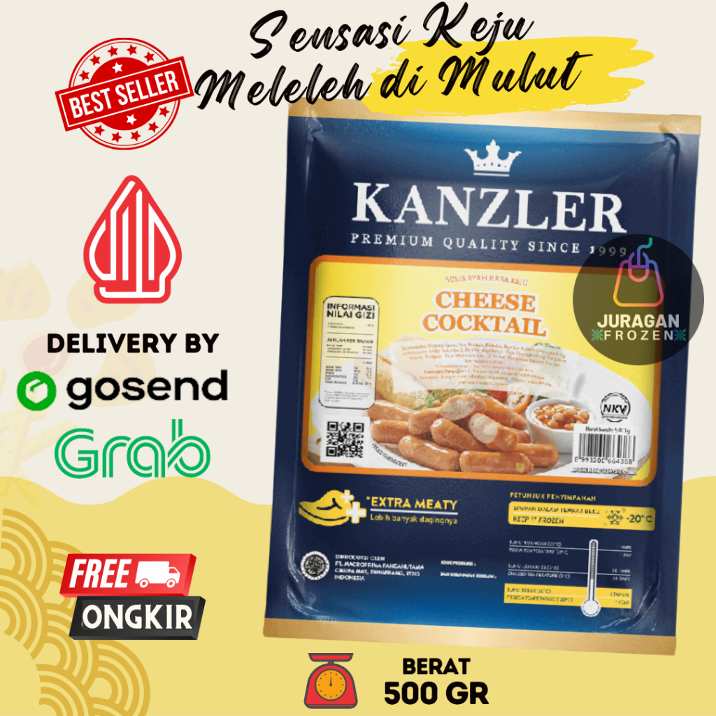 SOSIS KANZLER CHESEE BEEF COCKTAIL / SOSIS KENZLER KEJU MINI MURAH / SOSIS KANZELER MINI COCKTAIL 50