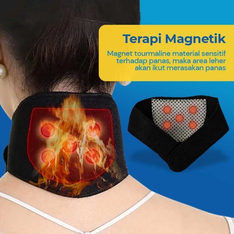 Sabuk terapi leher magnetic - alat terapi pijat leher