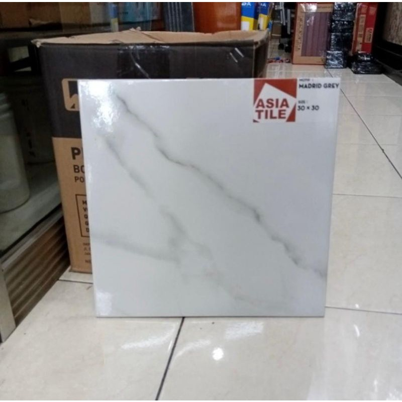Keramik 40x40  Promo asia tile kw.1 madrid grey GLOSSY