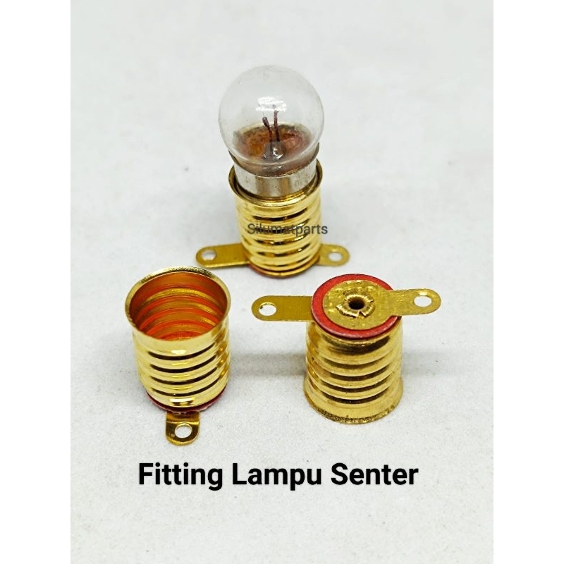 Fitting E-10 / Fiting Bohlam Kuningan Drat /  Tempat Lampu Senter / fiting lampu senter