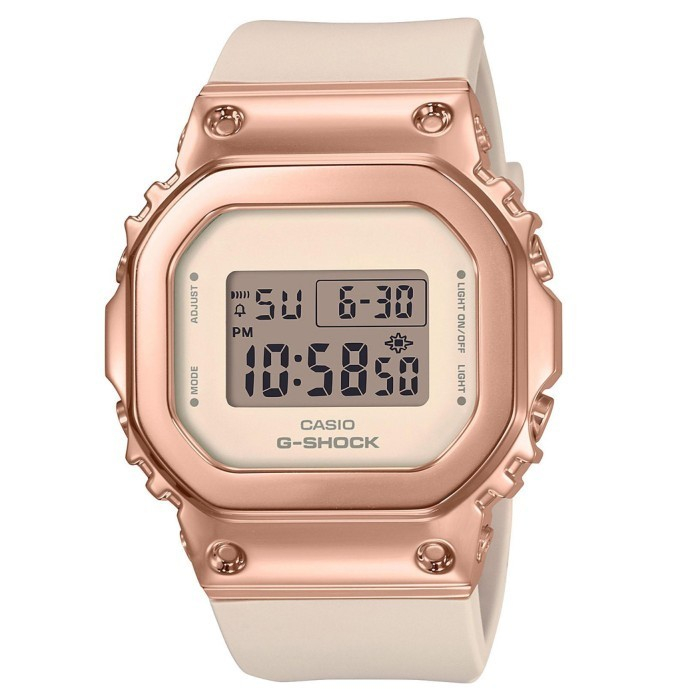 Casio G-Shock GM-S5600PG-4DR Jam TanganWanita Rubber Pink Rosegold Original
