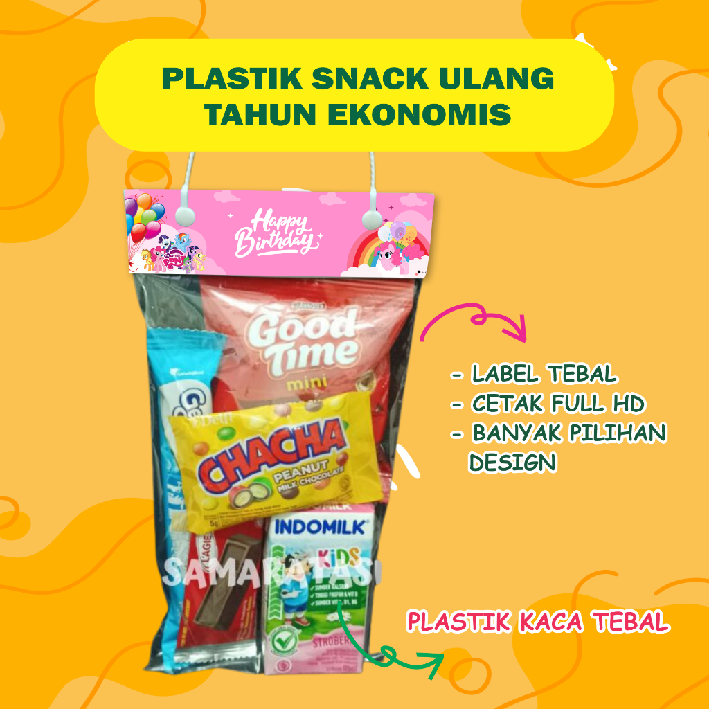 Plastik Ulang Tahun Ukuran 13 Label Snack Ulang Tahun Plastik Snack Jajanan Ulang Tahun Anak