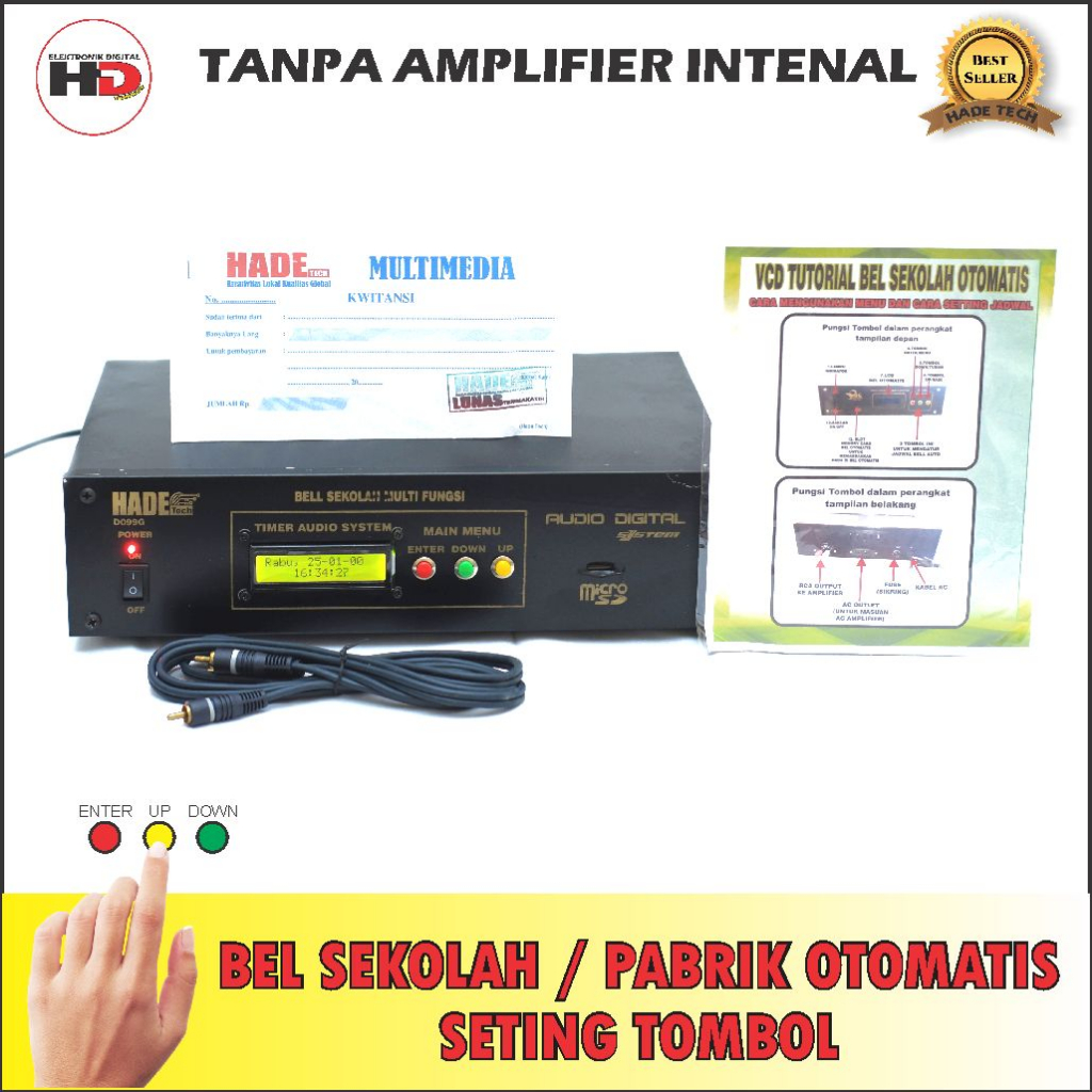 BEL SEKOLAH OTOMATIS TANPA AMPLIFIER INTERNAL SETING TOMBOL