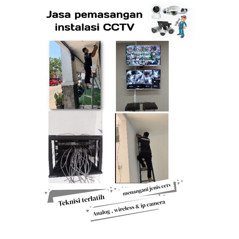 jasa pemasangan instalasi CCTV 16 kamera analog,IP kamera & wireless free setting online