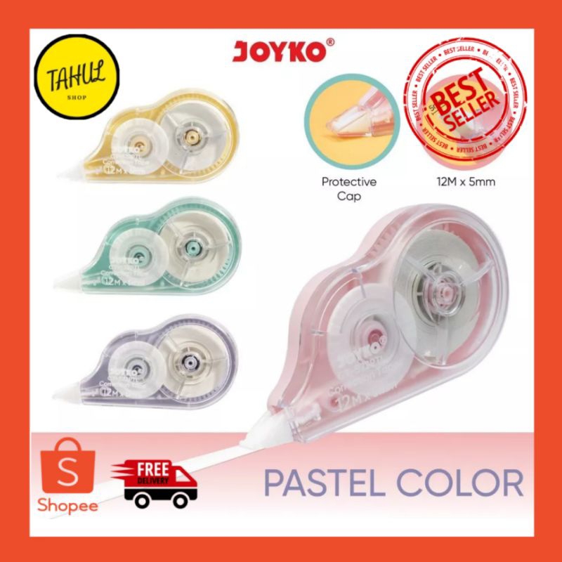 

Tipe X kertas Pastel Joyko / Pita Koreksi Correction Tape Joyko CT-522PTL Pastel Color / Tip Ex