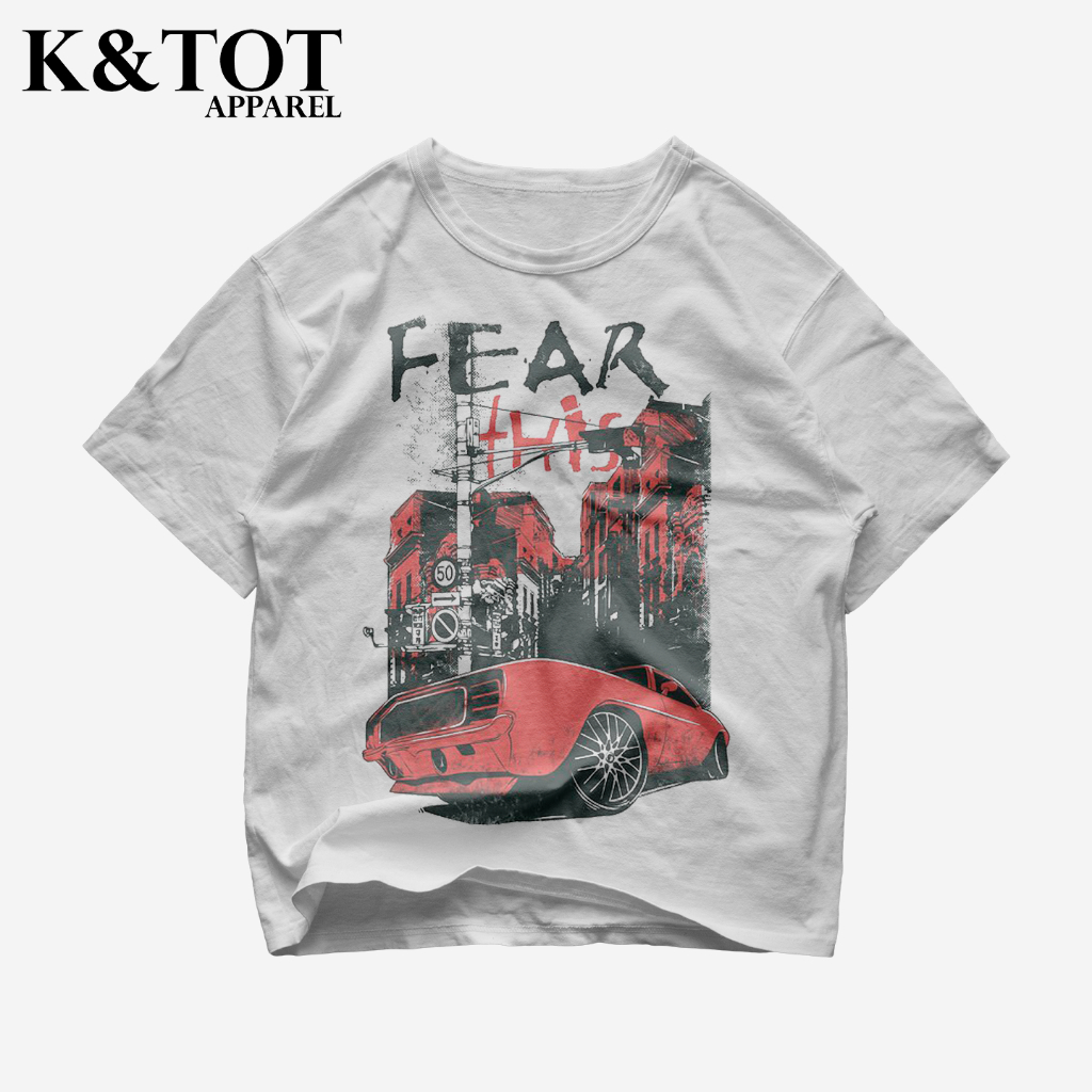 KNTOT - KAOS BAJU FEAR THIS CAR RACING | TSHIRT OVERSIZE VINTAGE PUTIH BOOTLEG - PRIA WANITA DEWASA 