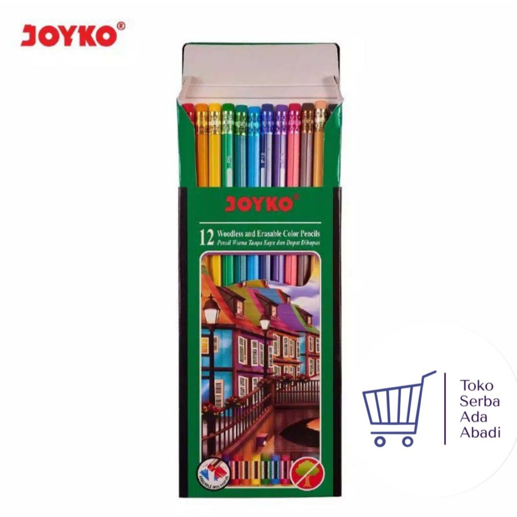 

Pensil Warna Joyko 12 Warna DAPAT DIHAPUS CP-120 Erasable Color Pencil Per Lusin (12 PCS)