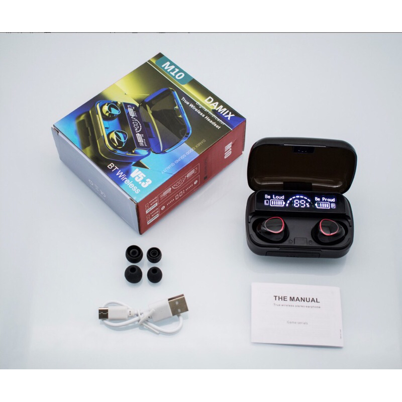 Promo COD Real pict TWS Headset Bluetooth  M10 Pro F9 F9-5 putih newest Tws Digital Indicator nex V5