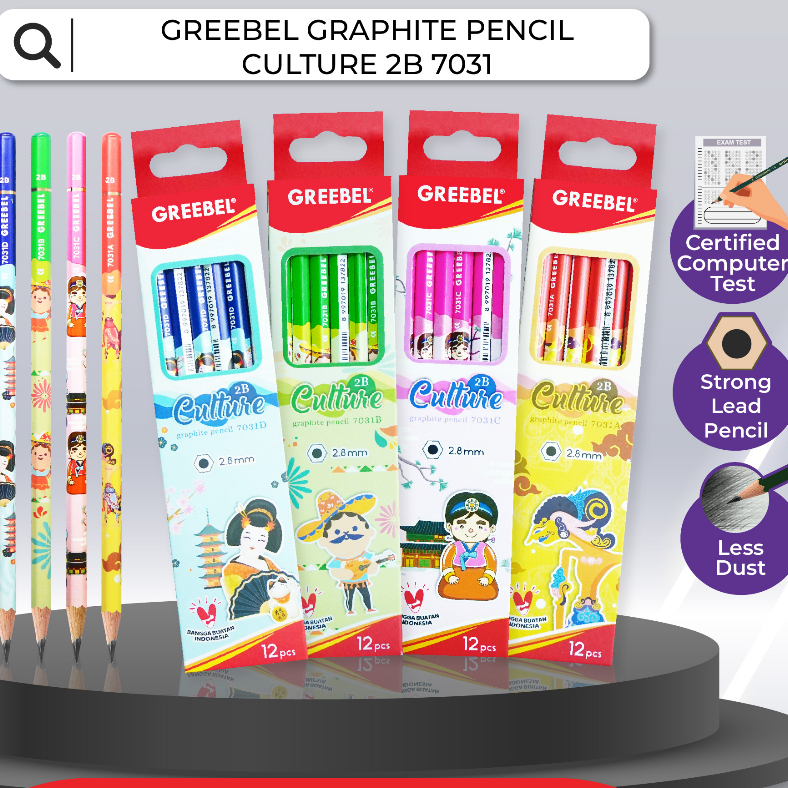 

GREEBEL Pensil Pencil Kayu Karakter/Grafit/Graphite 2B 7031 CULTURE