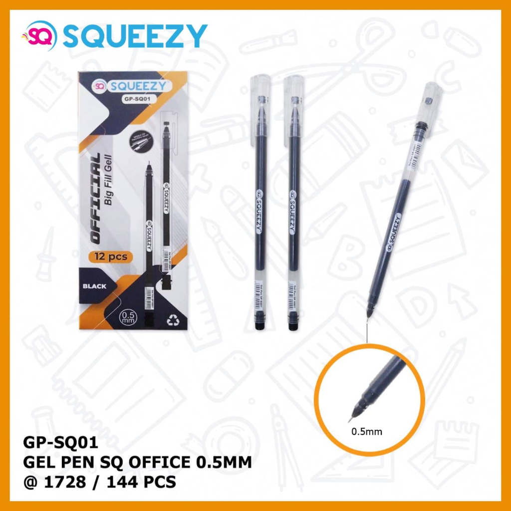 

Pulpen Big Fill Gel 0.5mm SQUEEZY GP-SQ01 (12pc)