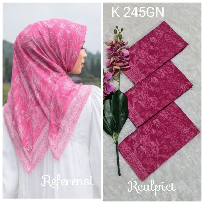 Hijab Voal Motif Premium / Hijab Voal Segi Empat / Hijab Syari / Jilbab Motif Segi Empat Fucia Fuchia Pink Fanta Fucia Fuchia Magenta Mewah/ Hijab Motif Segi Empat