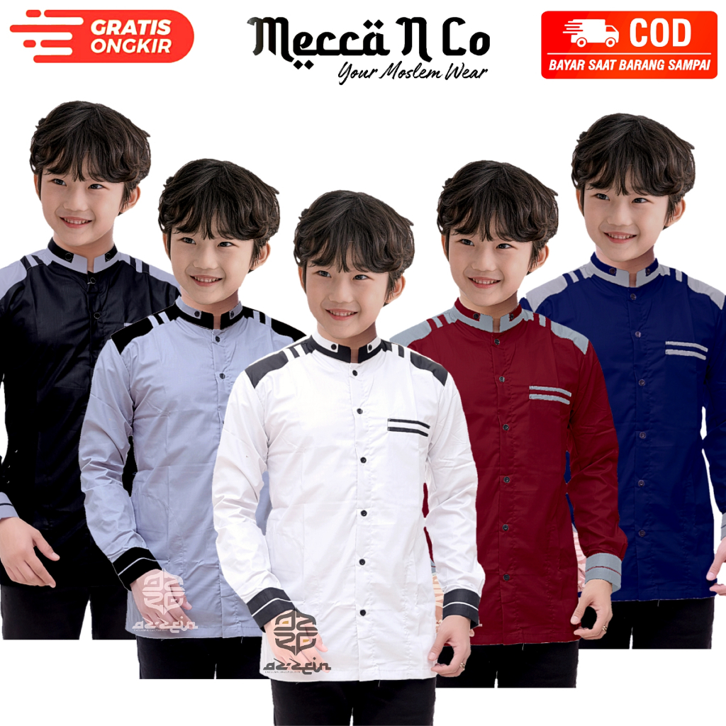 Baju Koko Anak Laki Laki Lengan Panjang Kemeja Anak Laki Laki Baju koko Putih Anak Lengan Panjang Mo