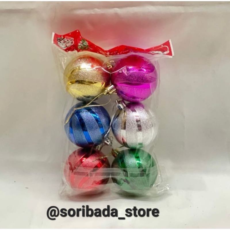 Bola Natal Warna Warni Ukuran Sedang | Bola Natal Premium