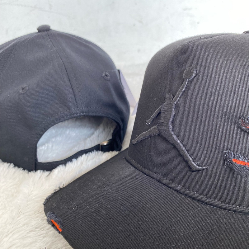 TOPI MLB FULL HITAM SOBEK ORANGE ORIGINAL PREMIUM