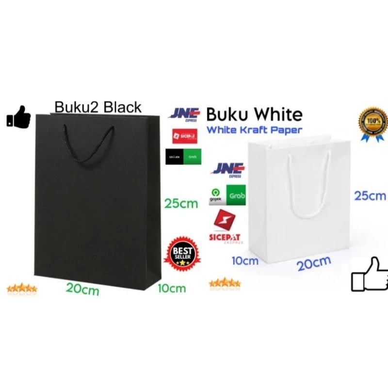 

KELIPATAN ORDER 12 PCS / Paper Bag Hitam Putih 20x10x25 / Paper bag Hitam polos / Paper bag Putih polos / Paper bag buku / Goodie Bag Shopping Bag Tas kertas Paperbag