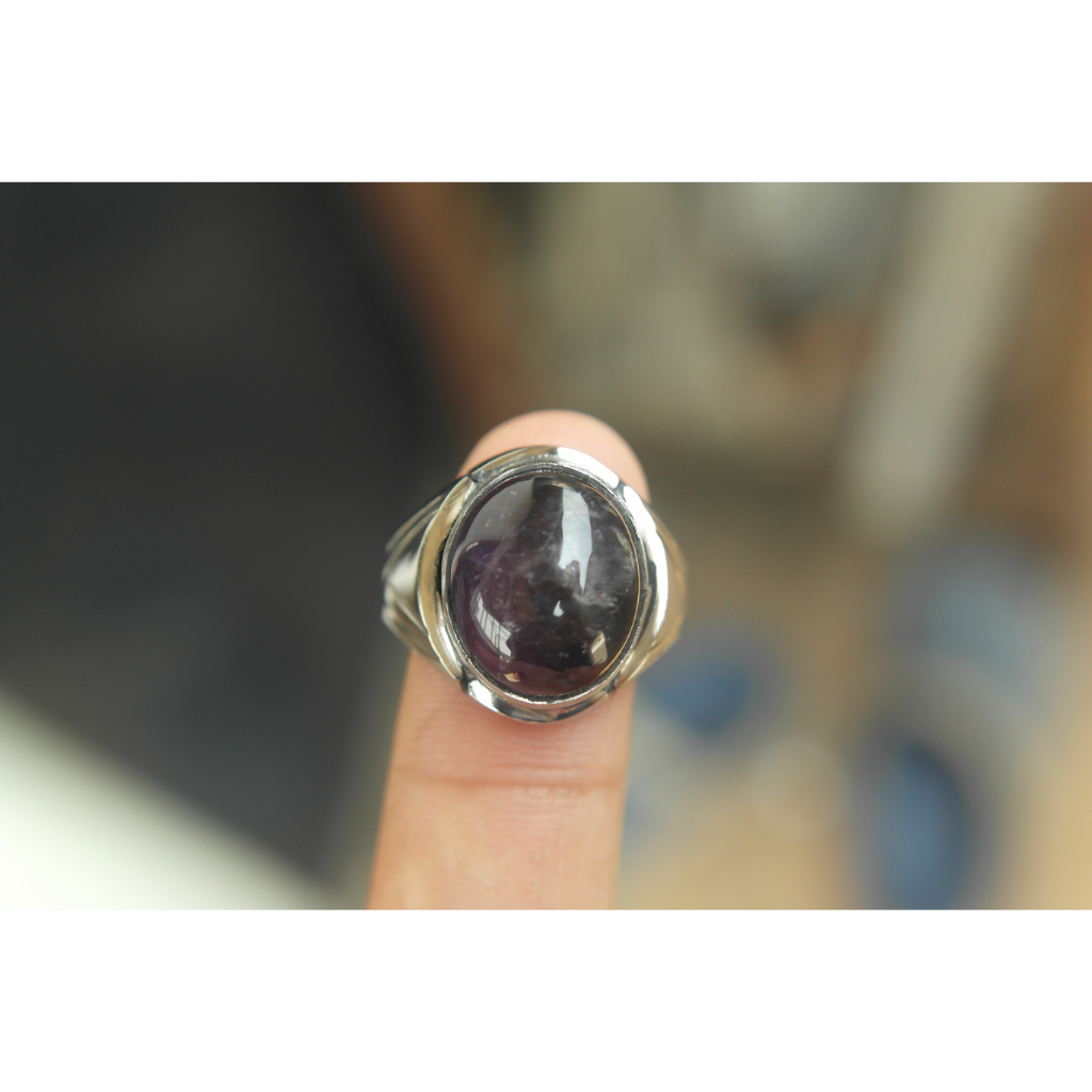 Natural Kecubung Ring Monel 8 Kode M58