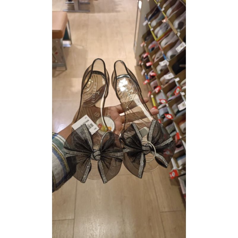 FLATS CRI NESIA JELLY CLEAR BLACK 223239 D15 BY CHRISSIE