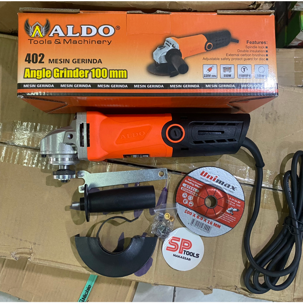 MESIN GERINDA GURINDA TANGAN LISTRIK 4" 4 INCH ALDO 402 550W GARANSI