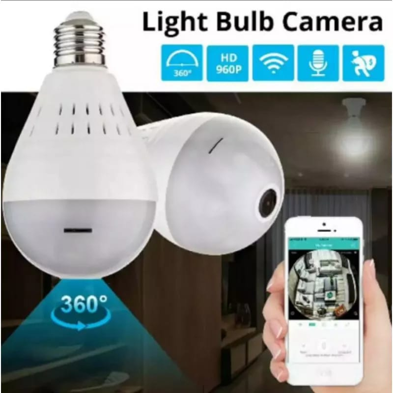 kamera CCTV IP CAMERA BOHLAM LAMPU 360 WIFI WIRELESS /CCTV BOLA FISH EYE PANORAMA LAMPU KAmera