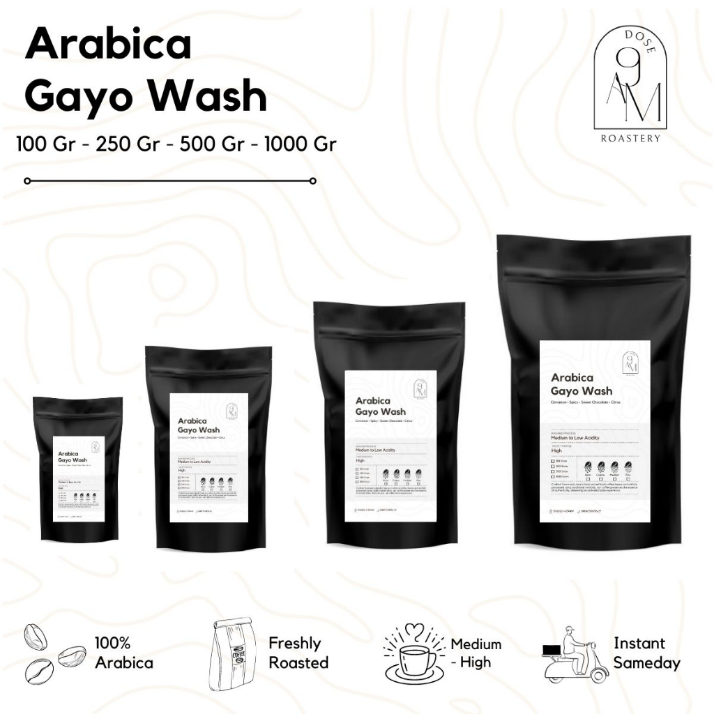

9am Dose Biji Kopi Arabica Lampung Gayo Wash Single Origin Coffee