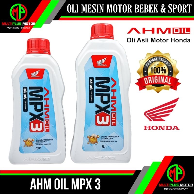 Oli mesin motor 4t AHM OIL MPX3 20W-40 MPX 3 ORIGINAL 100%