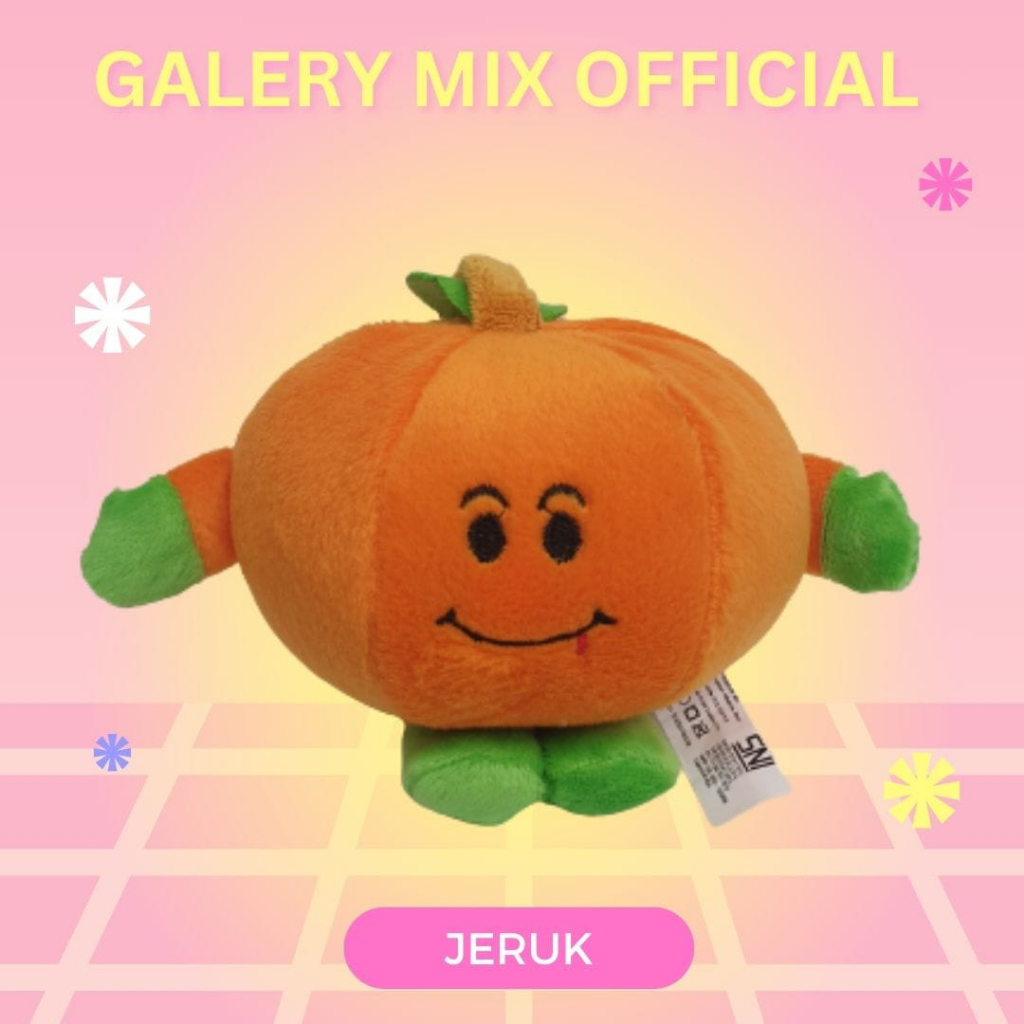 Boneka Buah Jeruk Ukuran 15cm Hadiah Capit Buket Boneka