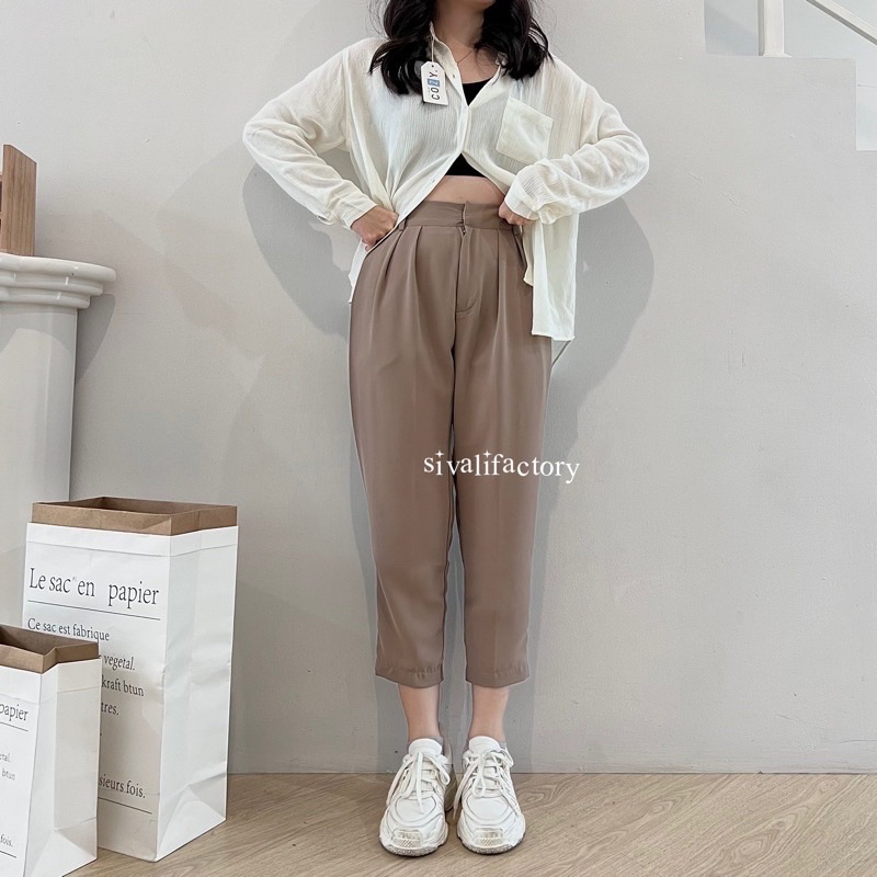 Ellia Panst | Celana Ngantor Wanita | Ankle Pants | Celana Kerja Wanita | Kulot Kerja Pensil Wanita