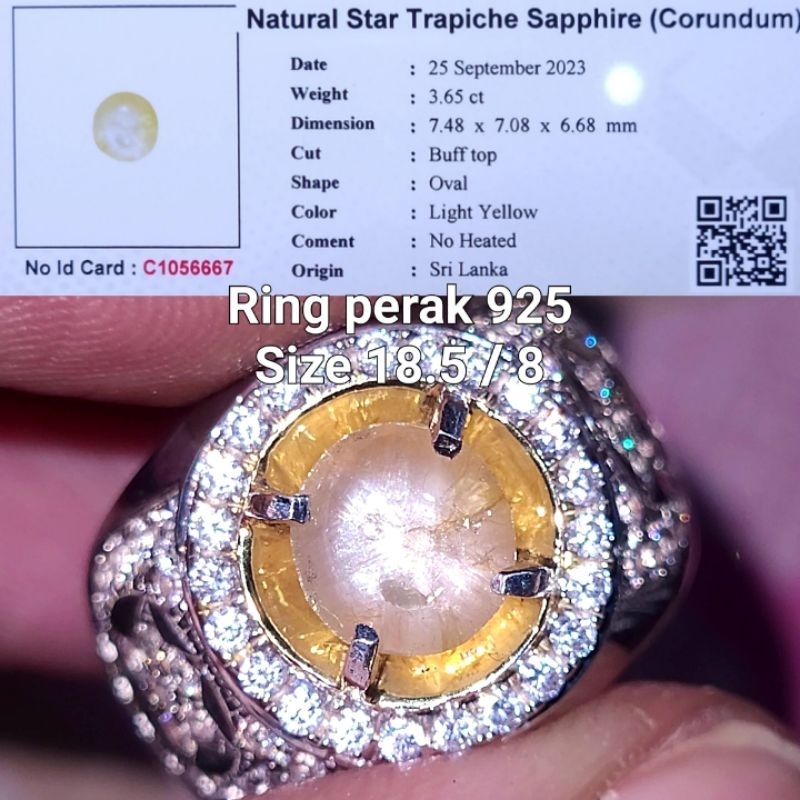 natural yellow sapphire star yakut kuning safir srilanka