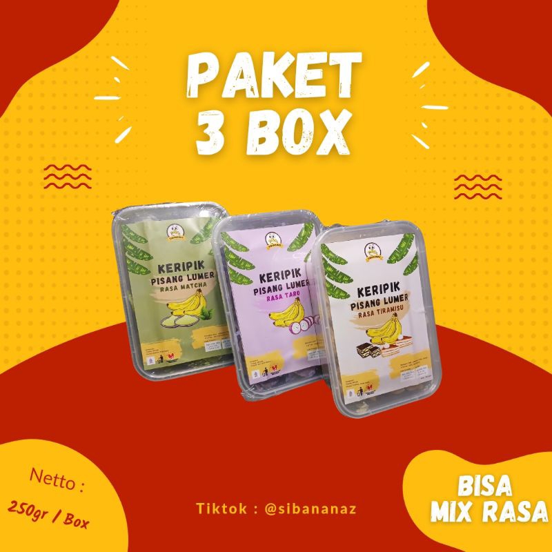 

KERIPIK PISANG LUMER BY SIBANANAZ PAKET 3 BOX