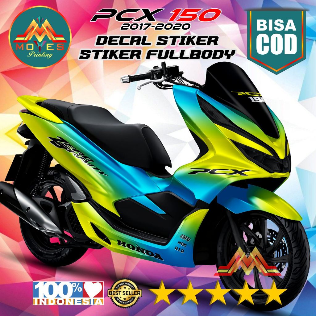 stiker pcx 150 full body decal stiker motor pcx 150 motif bunglon kuning full body pcx 150 stiker mo