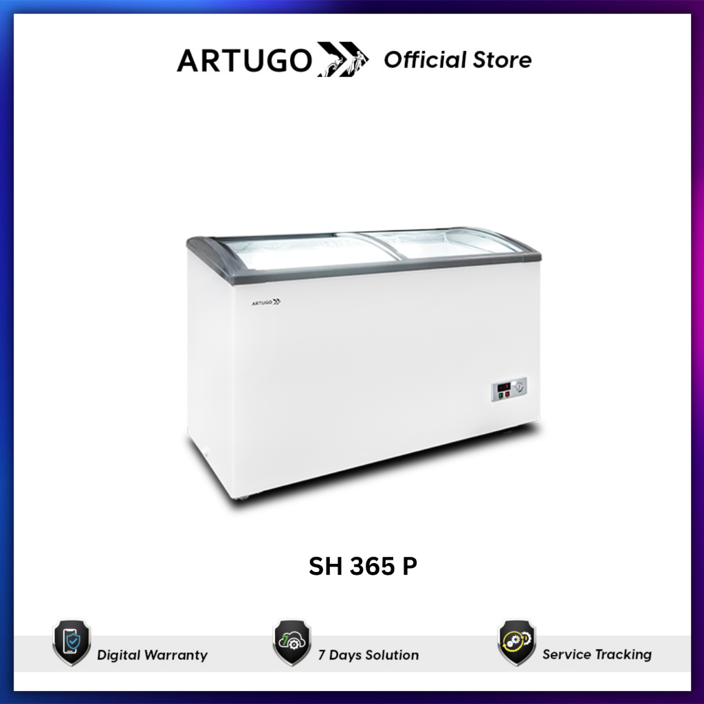 Artugo Sliding Curve Glass Freezer 308 Liter  SH 365 P