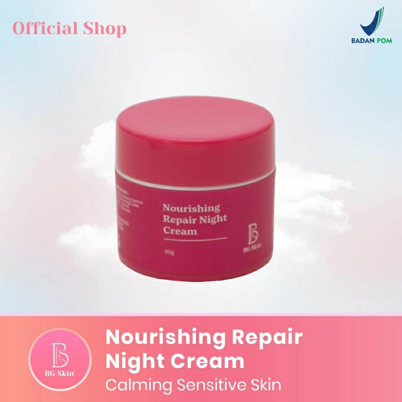 BG SKIN NOURISHING REPAIR NIGHT CREAM PLATINUM ORIGINAL BPOM | KRIM MALAM BEAUTY GLOW BG SKINCARE